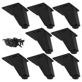 DBREAKS 8 Furniture Feet - Black Triangle Furniture Feet, 8 cm Sofa Legs Cabinets Furniture Feet Kitchen Feet Breakfast Bar Desk Table Legs for Cabinet Sofa Table Bed Living Room Kitchen