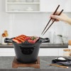 Portable Charcoal Grill with Wooden Frame - Durable Hibachi Grill