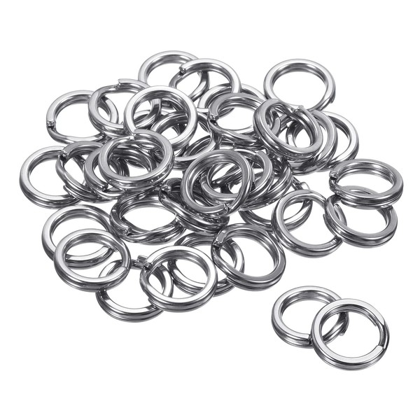100Pcs Stainless Steel Split Rings, Double-Layer Flattening Ring Lure Bait