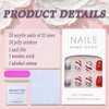 4th of July Press on Nails Short Square SWEKKE Patriotic