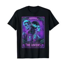 The Monster Frankenstein And Bride The Lovers Tarot Card T-Shirt