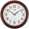 Casio IQ-132-5JF Wall Clock, Dark Brown, Analog Diameter, 11.6 inches