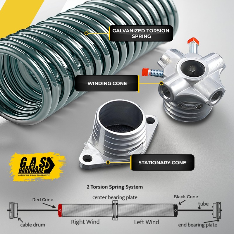 Galvanized Garage Door Torsion Spring .225 x 2 x 25