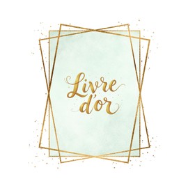 Livre d’or Baptême & Mariage – Couverture vert pastel et doré – 100 pages – Format A4 – Pour invités, vœux, souvenirs d’événements