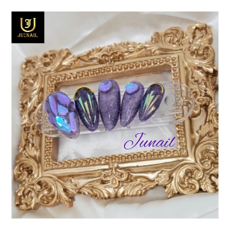 ❣Purple Reflection Handmade Nail Tips - Long Stiletto / ❣보라빛반사