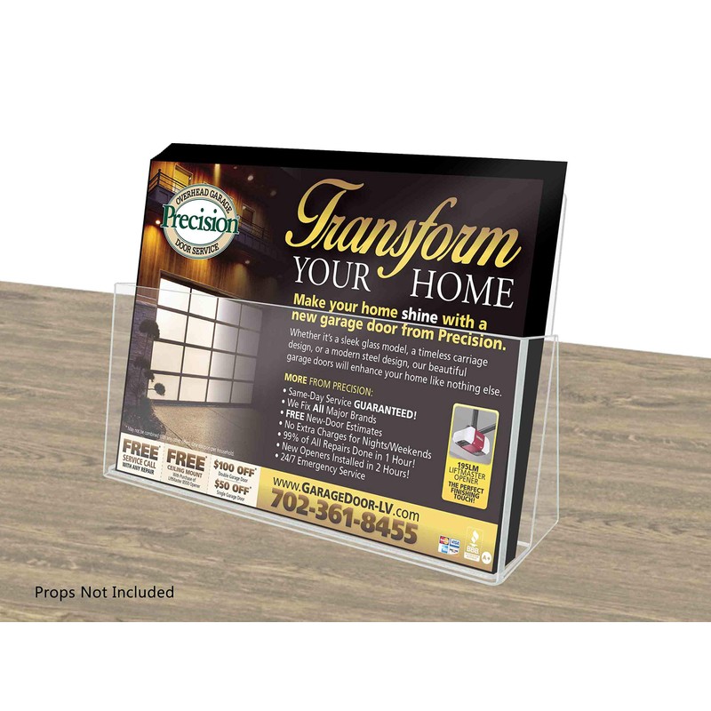 Brochure Holder 11" Wide Catalog or Magazine Bin Clear Acrylic