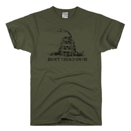 DIRTYRAGZ Men's Don't Tread on Me Rattlesnake T Shirt XL Military Green