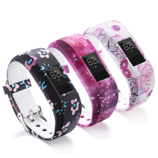 Compatible with Garmin Vivofit JR Bands for Kids, Colorful Adjustable Silicone Replacement Bands Wristband Straps Bracelet for Vivofit JR / Vivofit jr2 / Vivofit3 (Black Galaxy Pink)
