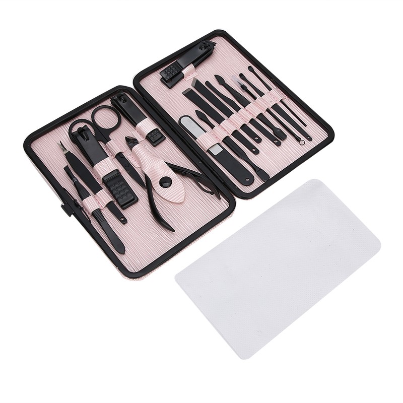 16pcs Stainless Steel Nail Clipper Eyebrow Scissors Pedicure Knife Manicure