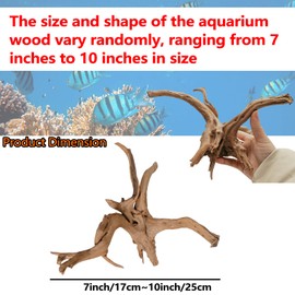 Hamiledyi 7-10in Natural Aquarium Driftwood 2PCS Large Reptile Spider Wood Ornament Assorted Branches Natural Driftwood Log Fish Tank Decoration