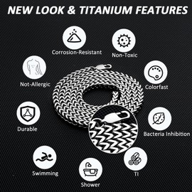 SanThree 4mm Solid Pure Titanium Necklaces for Men Women 4-Side Square Keel Twist Link Chain, Welded Finely Polished Shinny No Allergic Necklace for Anniversaries Birthday Jewelry Gifts, 25.6"