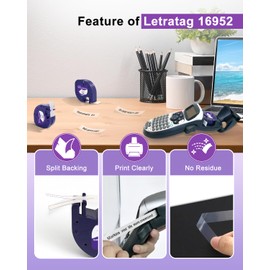 Label Maker Tape Clear 16952 Replacement for Dymo Letratag Refills 1/2 x 13 12mm x 4m Label Maker Refills Plastic Clear Work with DYMO Letratag 200B 100H 100T QX50 2000