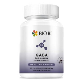 BIO B | GABA 800mg por porción | Dormir y Relajación | 100% GABA (Ácido gamma amino-butírico), 60 Cáps