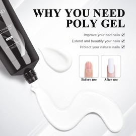 SAVILAND Poly Gel-100 G Milky White Color Poly Nail Gel, Large Capacity Extension Durable Gel for Nail Strengthener, Long-Lasting, Easy to Use for Starter & Professional Manicure DIY Art Home Salon