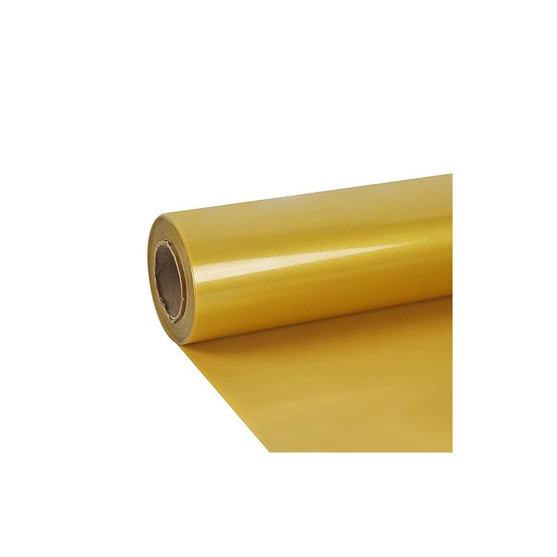 Iron-On Golden Vinyl Rolls - 12" x 8ft Glossy HTV