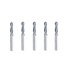 DashHound 5PCS BRB214 Ball Nose Spiral Router Bit Solid Carbide CNC Router Bit Up Cut Milling Tool with 1/4 Shank, 1/4"CD X 1"CL X 1/4"SD X 2-1/2"OL……