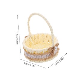 Ciieeo 2pcs Mini Imitation Rattan Storage Basket Handwoven Decorative Baskets Small Portable Basket With Handles For Jewelry Crafts Home Decor Photo Props