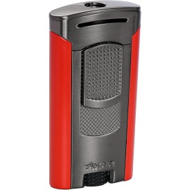 Xikar Astral Single Jet Flame Wind Resistant High Altitude Tested, Gunmetal Red