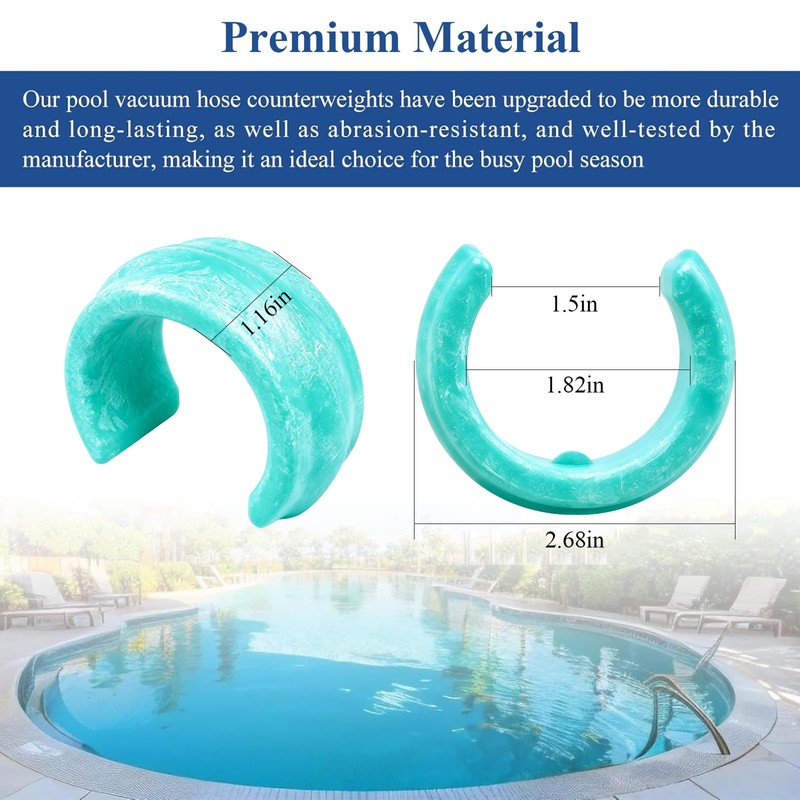 8 Pcs Light Blue Pool Cleaner Hose Weight Compatible with