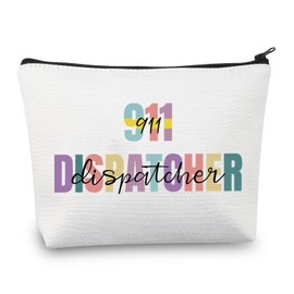 BDPWSS 911 Dispatcher Makeup Bag Emergency Dispatcher Gift First Responder Operator Gift Dispatcher Appreciation Zipper Pouch (911 Dispa CA)