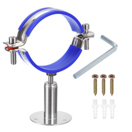 uxcell Stainless Steel Pipe Supports Wall Mount Ceiling Mount Pipe Bracket Adjustable Clamp Pipe Strap Fit for Dia 80-89mm Pipe Tube