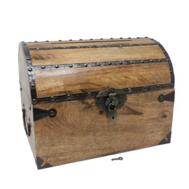 Nautical Cove Wooden Wedding Card Box with Card Slot & Lid, Lock and Skeleton Keys (Large 13x10x10) – Pirate Chest, Keepsake Box, Decorative Wooden Box, Storage Chest for Reception Gifts