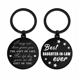 Yobent Daughter-in-law Gifts from Mother-in-law, Christmas Gifts for New Daughter in Law Birthday Unique, Future Daughter In Law Keychain, My Favorite Daughter Law Wedding Anniversary Present