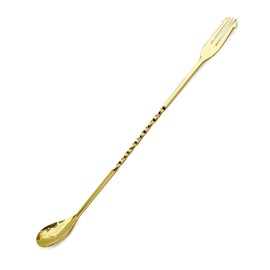 Tsubamesanjo Bar Spoon Muddler 11.8 inches (30 cm), Gold Plated, Long, Spiral, Right Handed, 18-0 Stainless Steel, Cocktail Highball, Commercial Use, Home Use, Dishwasher Safe, Mixing, Stirring
