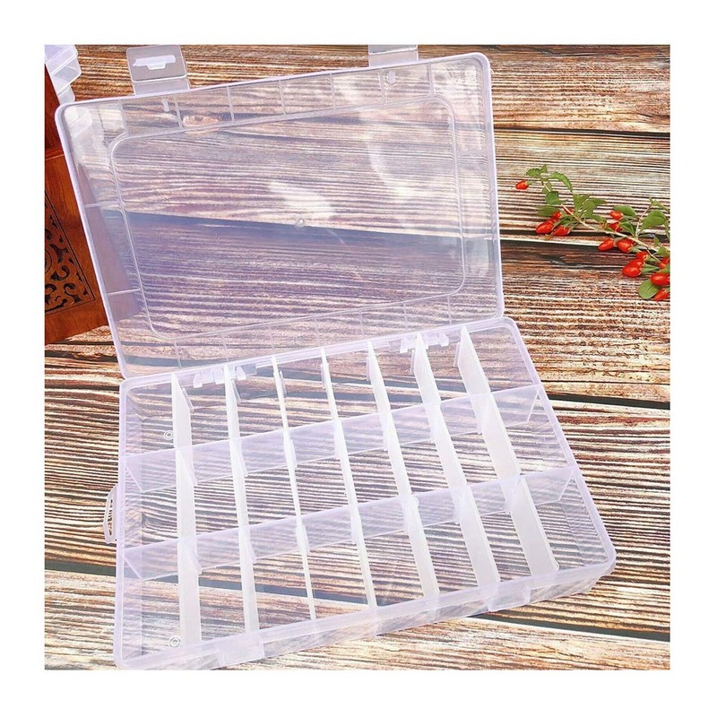 Gadgetking 24 Compartment Box Small Organizer Storage Plastic Craft Nail