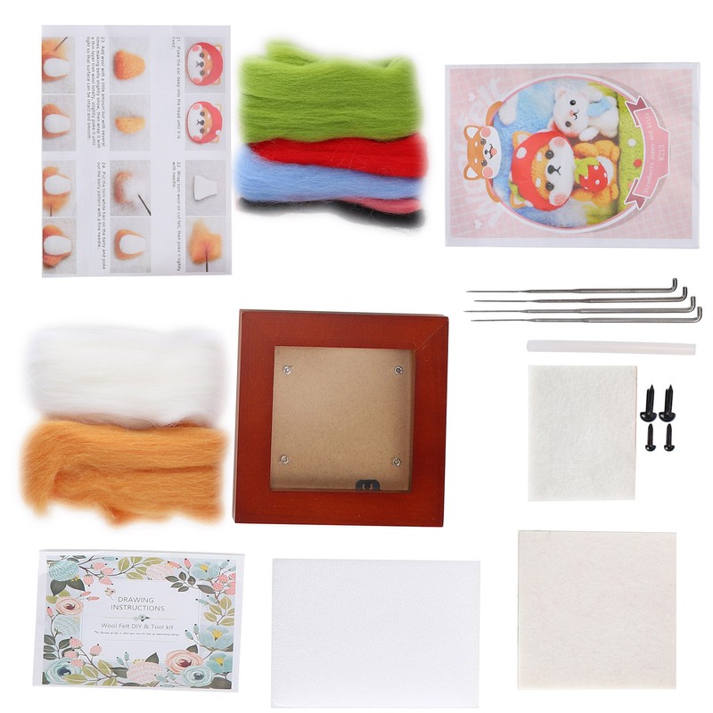 Needle Felting Kit Photo Frame Wool Felting Supplies Animal Plush