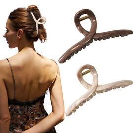 Nalodu 5 Inch Extra Large Claw Clips, 13 CM No Slip Glossy Jumbo Unbreakable XL Hair Clips for Thick Long Curly Hair, Big Hair Claw Clips, 2 Pack