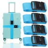 4-Pack Luggage Straps with Combination Lock | 79" Adjustable Suitcase