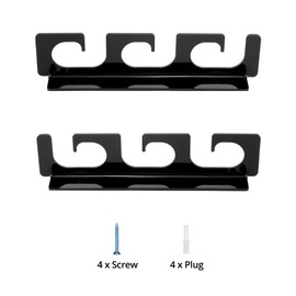 QWORK® Pack of 2 Fishing Rod Holders for Holding 6 Rods, Ceiling or Wall Mounting, Suitable for Fishing Rods, Ski Poles, Hiking Poles, Hockey Sticks and More