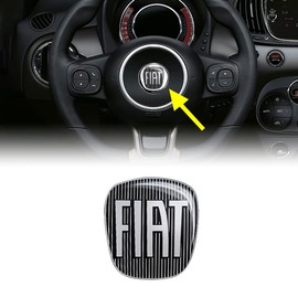 Fiat 14193 3D Sticker Logo for 500 Steering Wheel Black 40 x 43 mm