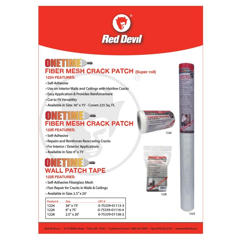 Red Devil 1224 Onetime Fiber Mesh Crack Patch 36" x