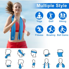 Sukeen Cooling Towels for Neck and Face(40/''x12/''), Bulk, Cool Neck, Gym Sweat, Hot Weather, Sweat Gym, Workout, Sports(20 Pack), Sky Blue