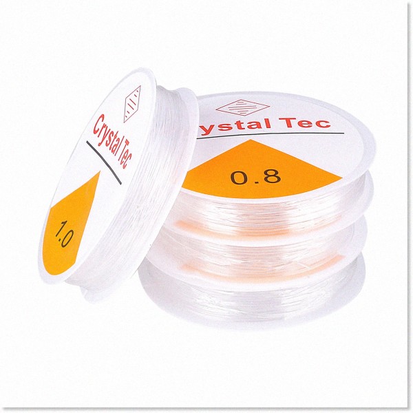 Brewella 4PCS Clear Elastic Bracelet String Cord for Jewelry Making