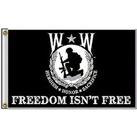 Moon 3x5 Wounded Warrior Freedom Isnt Free Flag 3x5 Heroism Honor Sacrifice Banner - Vivid Color and UV Fade Resistant - Prime Outside Garden Home Decor
