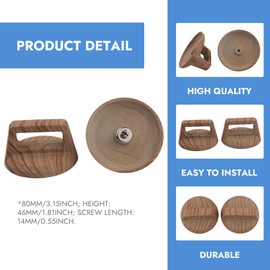 Non-Slip Cookware Lid Handle 2 Pcs Pot Lids Replacement Knob Light Wood Grain Handle for Cookware Covers Durable Kitchen Accessories with Screws Fits Most Slow Cookers, Skillets & Pots