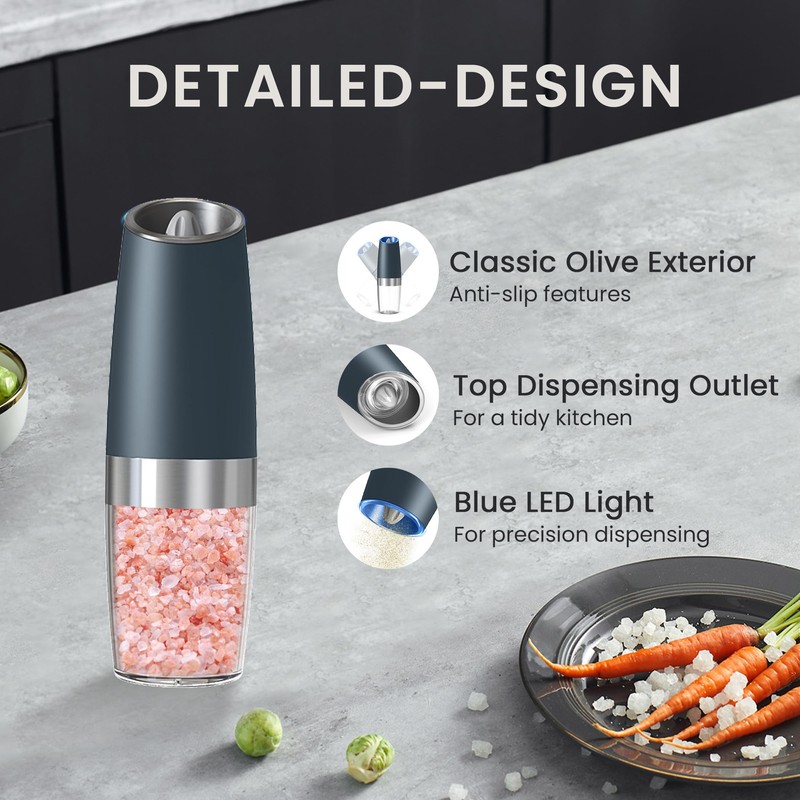 BELRIGO Battery Operated Salt And Pepper Grinder Set 2 Pack