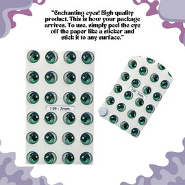 139-7: 3D Resin Googly & Wiggle Eyes (24 Pcs/12 Pairs) 7mm - Turquoise – Self-Adhesive for DIY Crafts, Clay, Felt, EVA, Cold Porcelain, Polymer Clay, Sculptures, Amigurumi, Scrapbooking & DIY projects