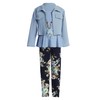 Conjunto de ropa de 4 piezas para niña, Azul claro,