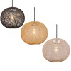 Loxton Lighting Modern Medium Wicker Rattan String Ball Style Ceiling