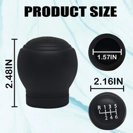Clwalny Gear Shift Knob Cover for Car, Anti-Slip Silicone 6-Speed Stick Shifting Handle Protector, Universal Car Interior Accessories Stick Shift Cover for Most Cars SUV Truck(6 Speed)
