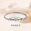 GNOCE Charm Bracelet With Safety Chain Stainless Steel Snake Chain