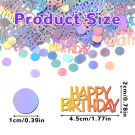 Happy Birthday Confetti, 30g Iridescent Party Confetti Glitter Table Scatter Iridescent Party Decorations for DIY Arts Crafting Baby Shower Birthday Parties