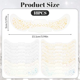 Lnngub 18 Pcs Face Glitter Freckles,Fake Freckles Sticker Sparkle Freckle Tattoo Gold Sliver Holographic Glitter Face Tattoos Makeup Patches for Women Rave Accessories Musical Festival Party Prom