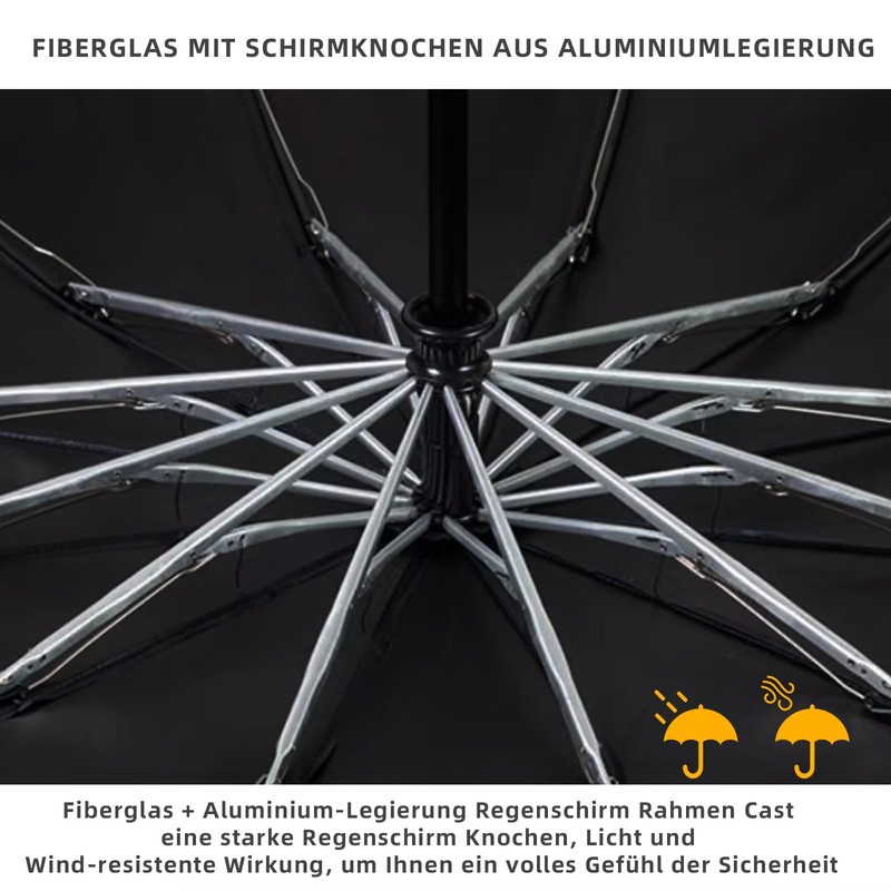 OXTXO Compact Umbrella Windproof Strong,Reverse Close Inverted Travel Umbrella,Auto Open/Close,10