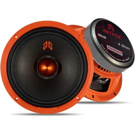 GRTSKY MX80E2 Loudspeaker 8 Inch Midrange 640 Watts 4 Ohms Orange Bullet, Premium Quality Audio Door Speakers for Car or Truck Stereo Sound System, Orange (2 Speakers)
