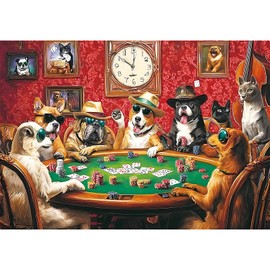 2000 Piece Puzzles for Adults – Funny Dogs Playing Poker Jigsaw Puzzle, Vibrant and Detailed Artwork, Challenging Puzzles for Adults 2000 Pieces, 39" x 28"